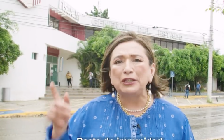 Senadora Xóchitl Gálvez denuncia en Campeche por los nuevos videoescándalos