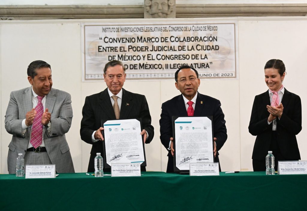 El Congreso de la Ciudad de México y el Tribunal Superior de Justicia (TSJCDMX) celebraron un Convenio Marco de Colaboración.