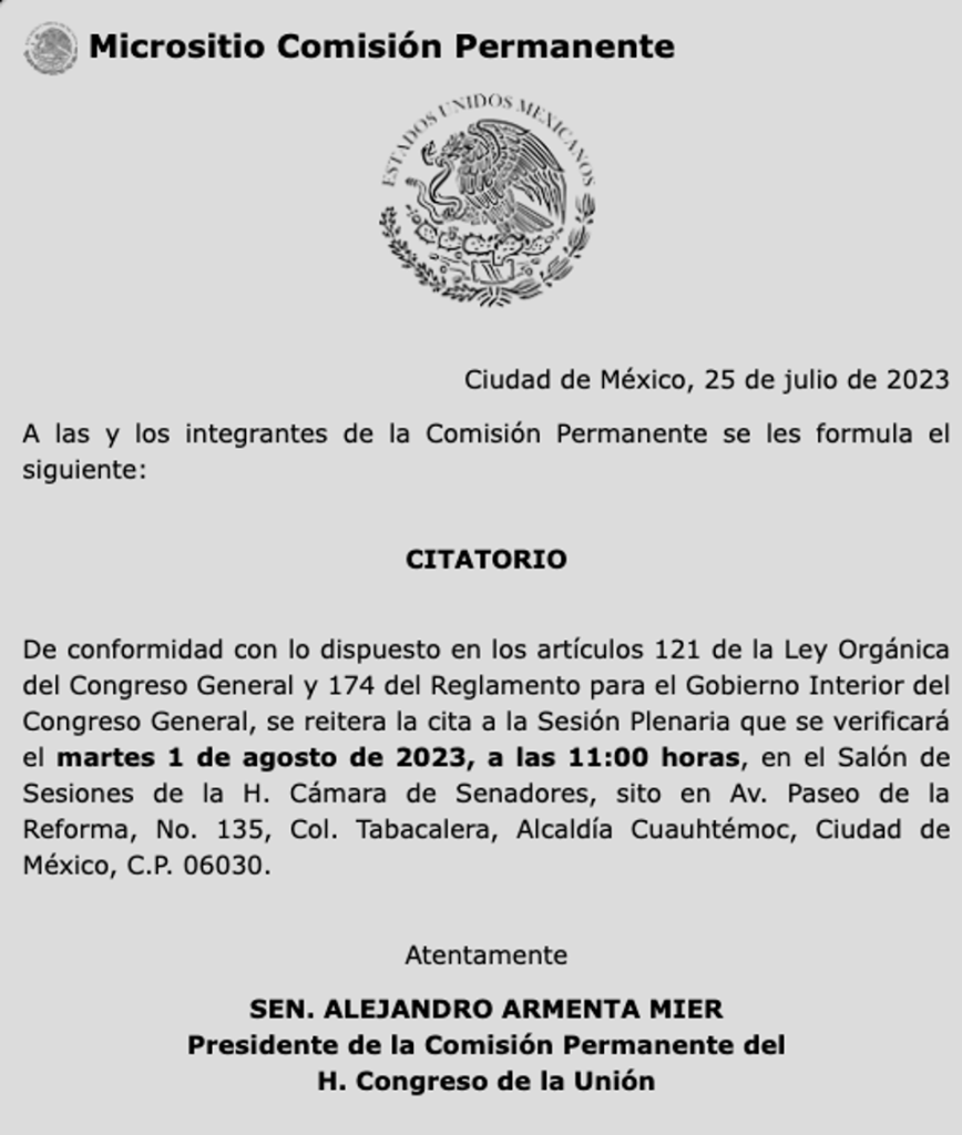 Comisión Permanente Senado
