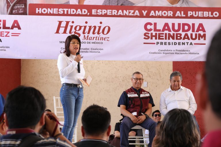 La abanderada al Senado de la coalición “Sigamos Haciendo Historia”, Mariela Gutiérrez Escalante.