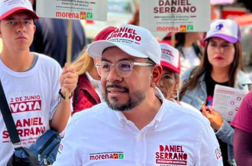 El candidato a la presidencia municipal de Cuautitlán Izcalli por la coalición “Sigamos Haciendo Historia en el Estado de México”, Daniel Serrano.