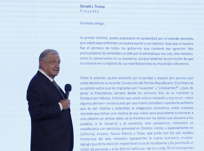 AMLO dice en una carta a Trump que todavía es Presidente