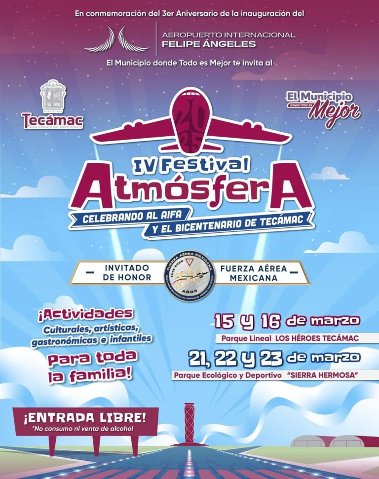 Festival Atmósfera en el aniversario de la inauguración del AIFA y Bicentenario de Tecámac.