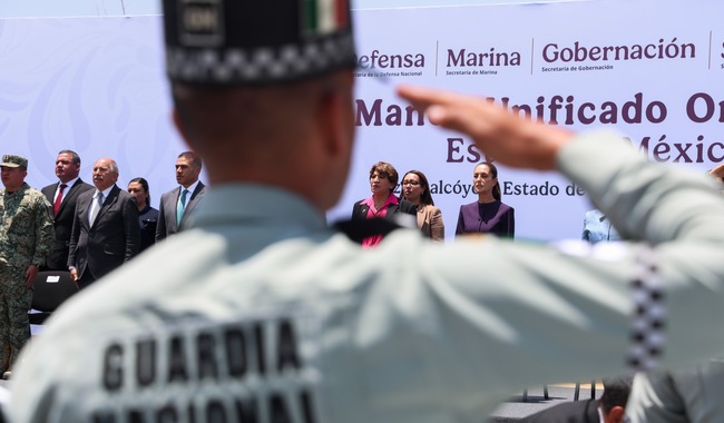 Presidenta presenta Mando Unificado de la Zona Oriente del Estado de México que ha logrado una reducción del 14% en homicidios dolosos.