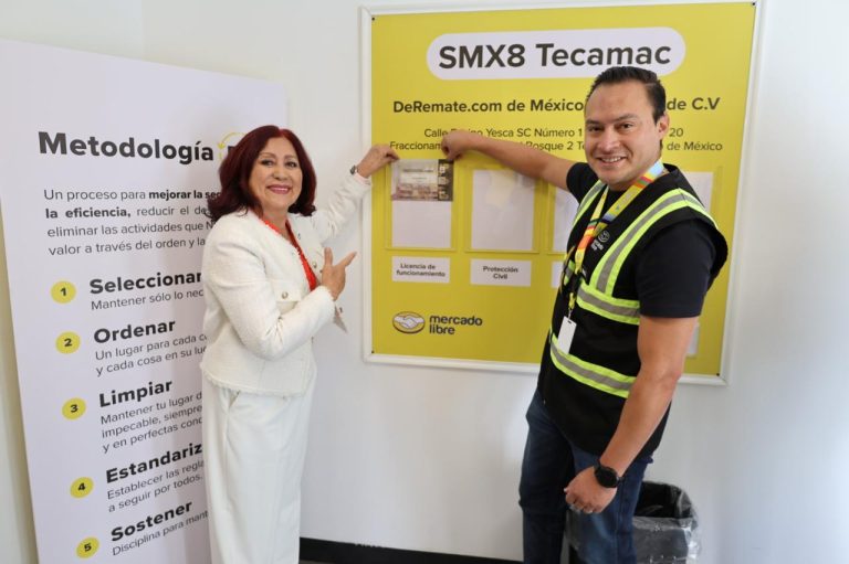 Inaugura alcaldesa de Tecámac, Rosi Wong, nuevo centro de distribución de Mercado Libre.