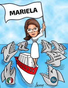 Cartón del día|Senadora Mariela Gutiérrez contra adversarios de la 4T. Agencia Press Mx.