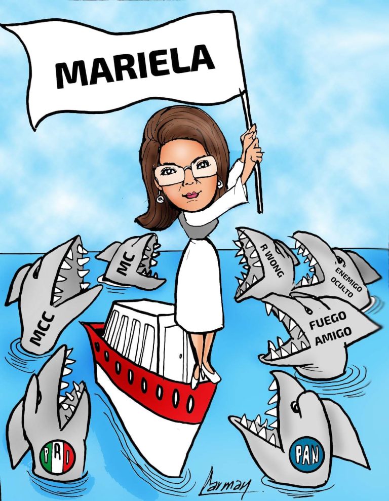 Cartón del día|Senadora Mariela Gutiérrez contra adversarios de la 4T. Agencia Press Mx.